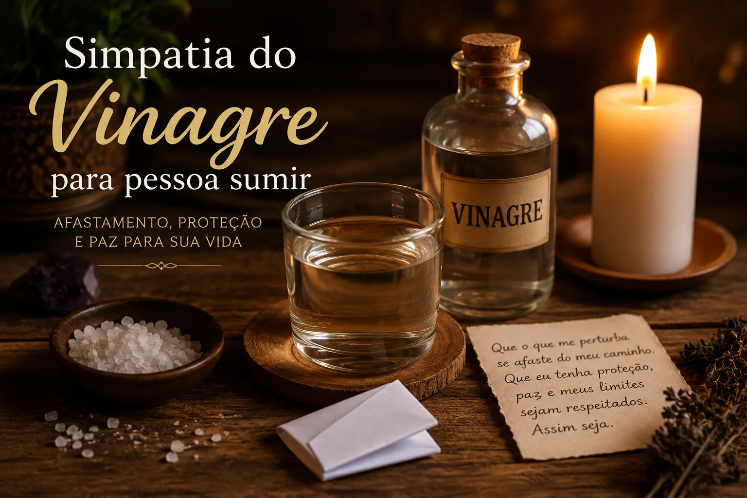 Simpatia do vinagre para pessoa sumir: proteção, afastamento e cuidados