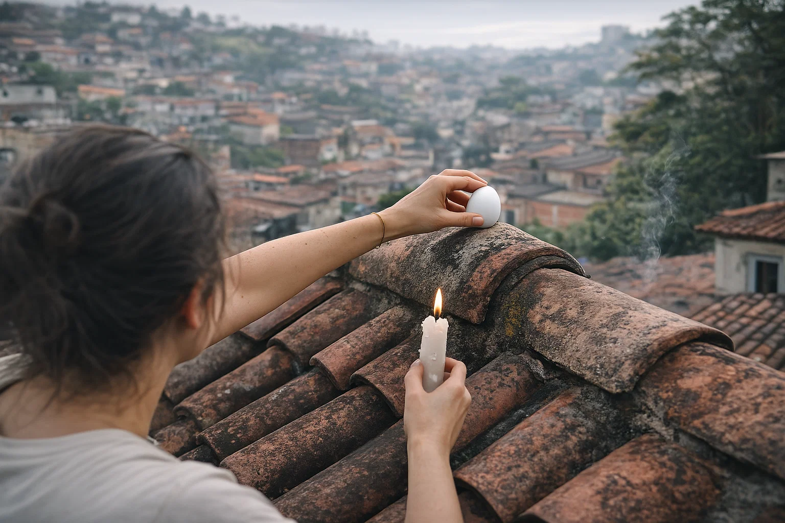 Qual a função da simpatia popular de se colocar um ovo no telhado?