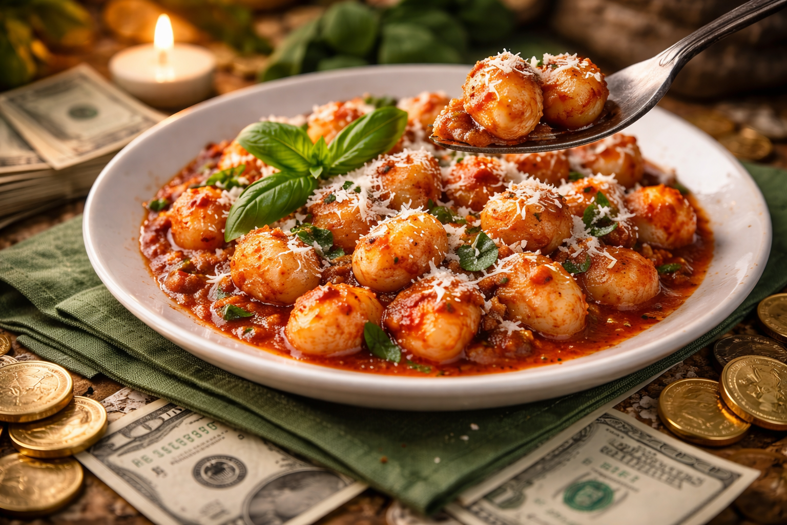 Simpatia do nhoque da fortuna promete atrair prosperidade, abrir caminhos financeiros e fortalecer a energia da abundância na sua vida