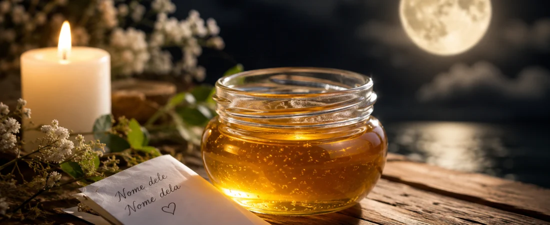Nome no mel na Lua Cheia: atraia boas energias para o amor